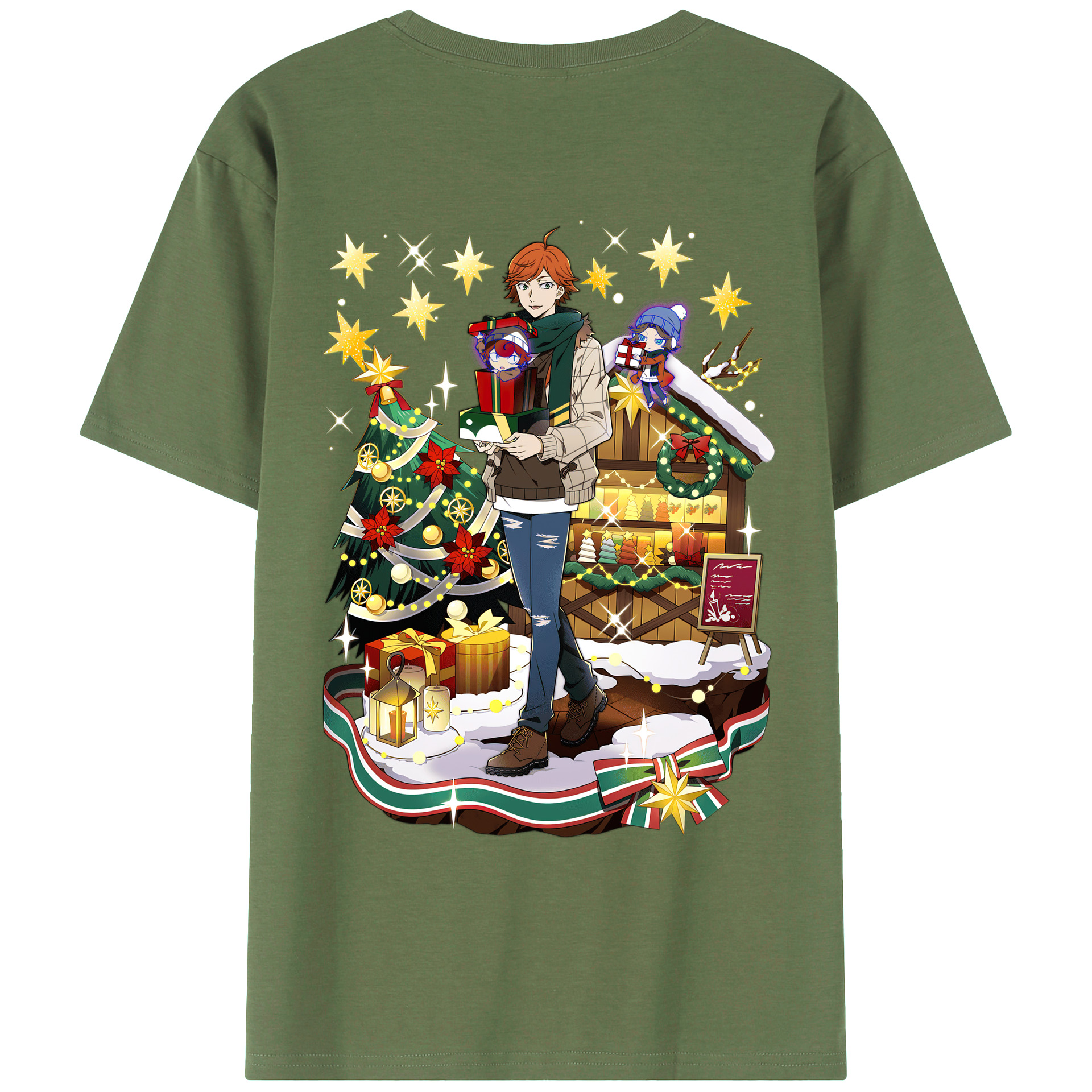 （画像用） 文豪ストレイドッグス Bungo Stray Dogs 綿100％ メンズ半袖Tシャツ（バックプリント） 通気性